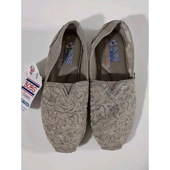NWOB Bobs By Sketchers Mesh Slip On Shoes Women's US Sz 7 - Picture 3 of 11